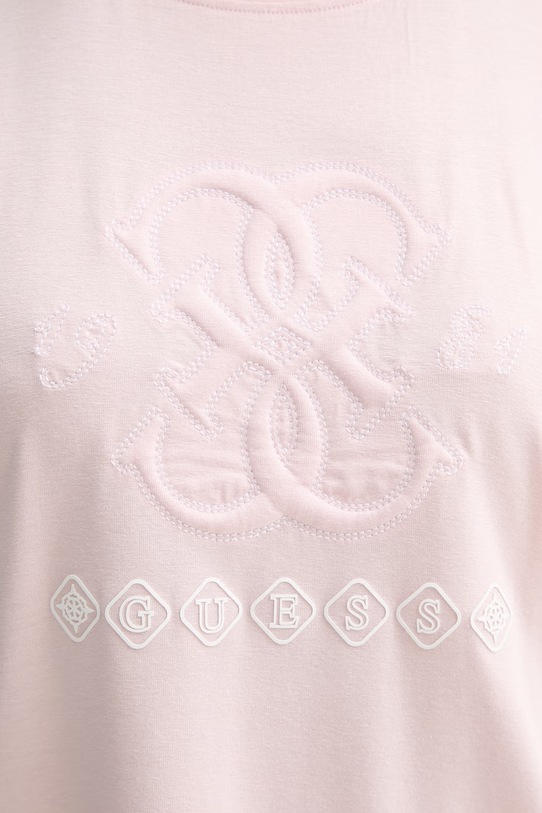 Guess T-shirt damski z wiskozy GABI różowy V6GI10.K2977