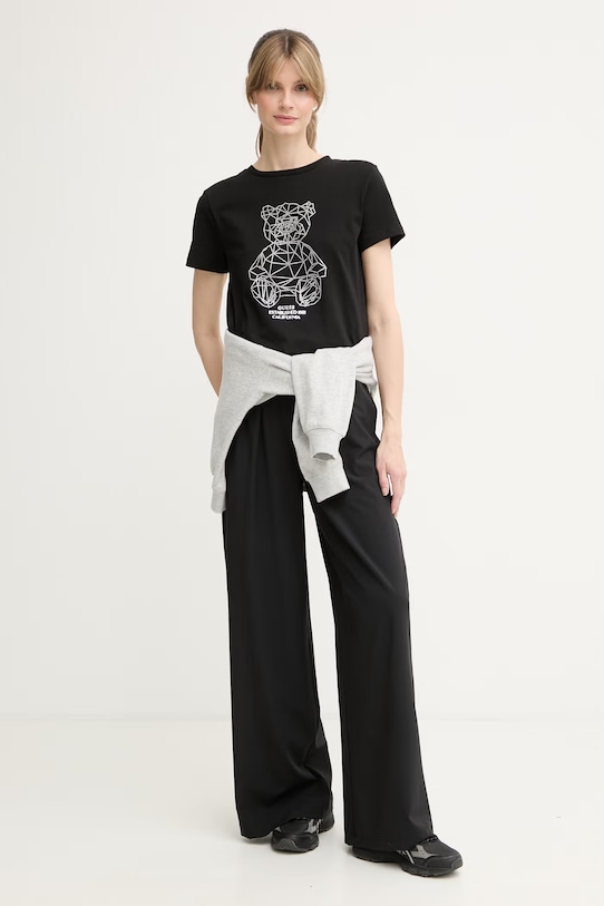 Guess футболка для женщин из хлопка с эластаном ROMY V6GI12.K3325 чёрный SS26