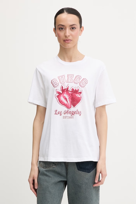 Guess футболка для женщин из хлопка RIN белый V6GI14.K2981