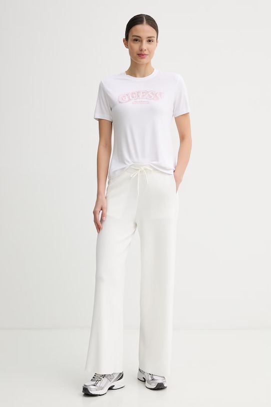 Guess t-shirt damski z wiskozy LEONA V6GI15.K2982 biały SS26