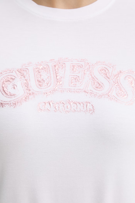 Guess t-shirt damski z wiskozy LEONA V6GI15.K2982 biały