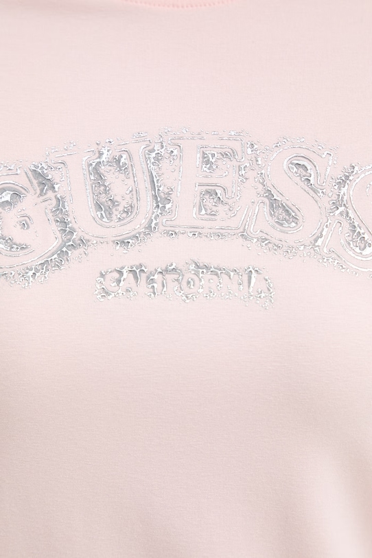 Guess t-shirt damski z wiskozy LEONA V6GI15.K2982 różowy