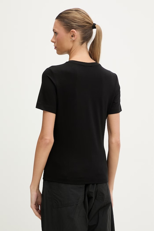 Odzież Guess t-shirt damski z wiskozy LEONA V6GI15.K2982 czarny