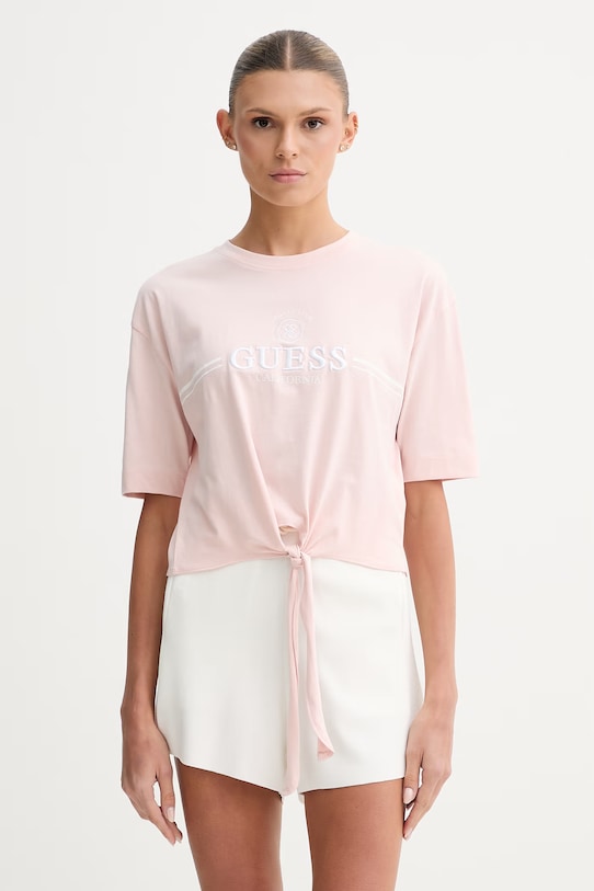Guess t-shirt damski różowy V6GI20.K3509