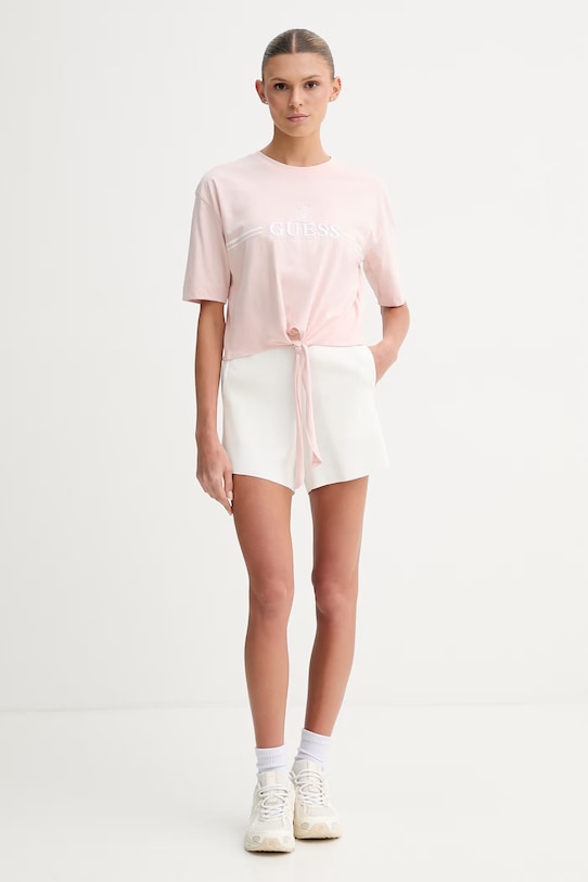 Guess t-shirt damski V6GI20.K3509 różowy SS26