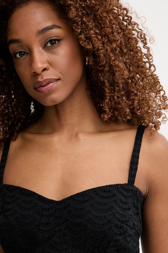 Guess къс топ дамски от памук SHARON черен W6GH47.W1880