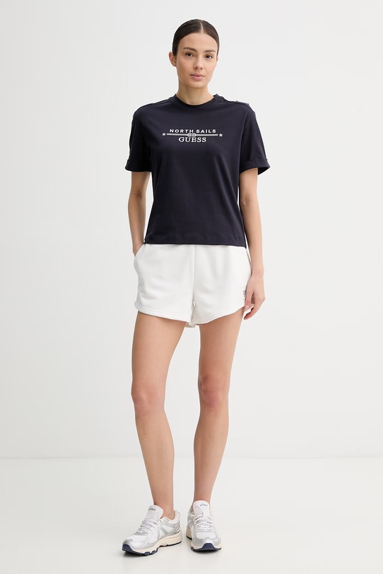 Guess T-shirt damski X NORTH SAILS W6GI03.K2657 granatowy SS26