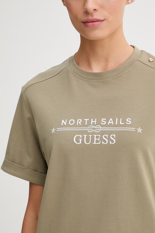 Guess t-shirt damski X NORTH SAILS W6GI03.K2657 zielony