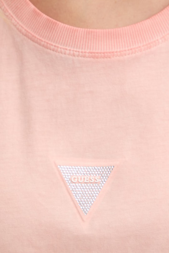 Guess t-shirt basic damski bawełniany pomarańczowy W6GI10.K3025