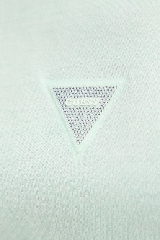 Guess t-shirt basic damski bawełniany W6GI10.K3025 zielony