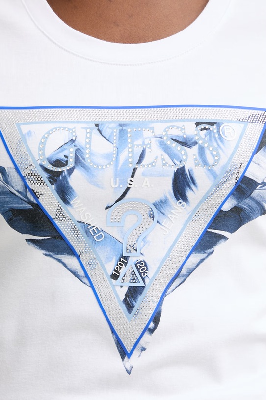 Guess tričko dámske bavlnené s elastanom W6GI11.K3026 biela