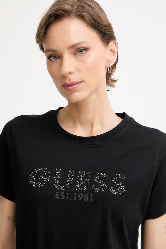 Guess majica ženska od pamuka crna W6GI15.K3035