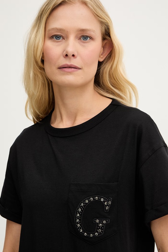 Guess kratka majica ženska bombažna črna W6GI17.K3037