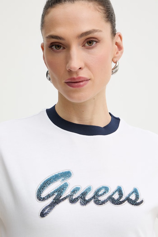 Guess T-shirt damski bawełniany biały W6GI31.K3224