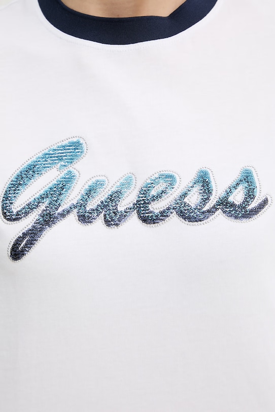 Guess T-shirt damski bawełniany W6GI31.K3224 biały