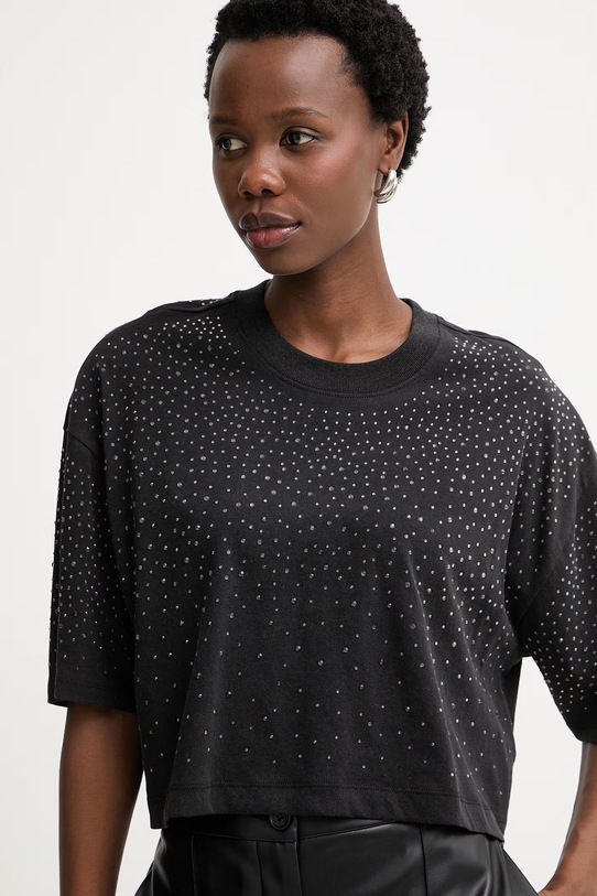 Guess tričko dámske bavlnené čierna W6GI42.K3582