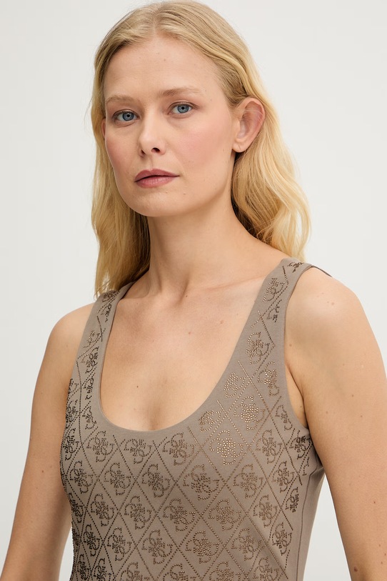 Guess Τοπ γυναικείο καφέ W6GP10.K2932