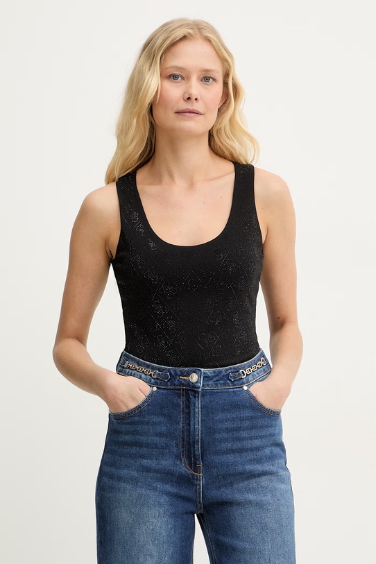 Guess Γυναικείο τοπ μαύρο W6GP10.K2932