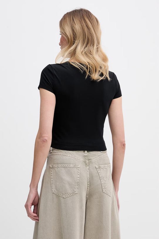 Odzież Guess t-shirt damski bawełniany ELISABETHE W6GP11.K2933 czarny