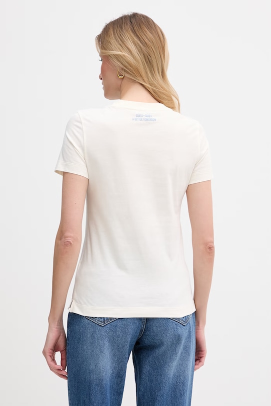 Odzież Guess t-shirt damski bawełniany W6GP02.K2753 beżowy