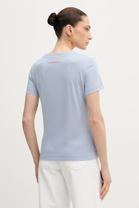 Дрехи Дамска памучна тениска Guess W6GP03.K2754 син