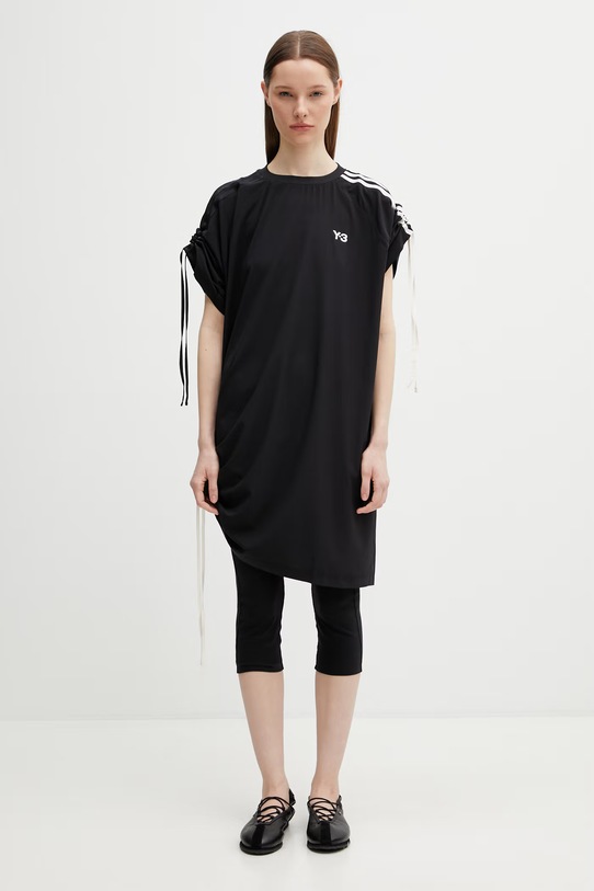 Y-3 W 3S TEE DRESS sukienka sportowa gładka czarny KD1481