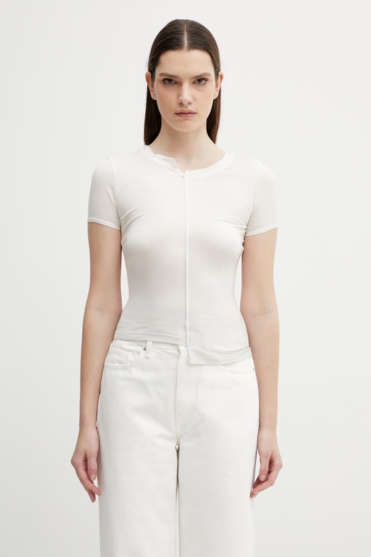 Y-3 t-shirt W DD FTD TEE okrągły beżowy KQ9789