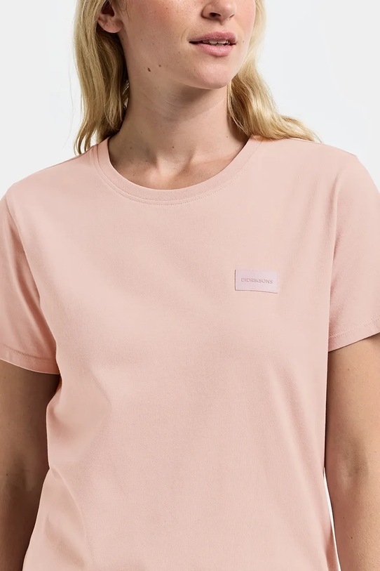 Didriksons t-shirt damski bawełniany HOLLY 505852 różowy