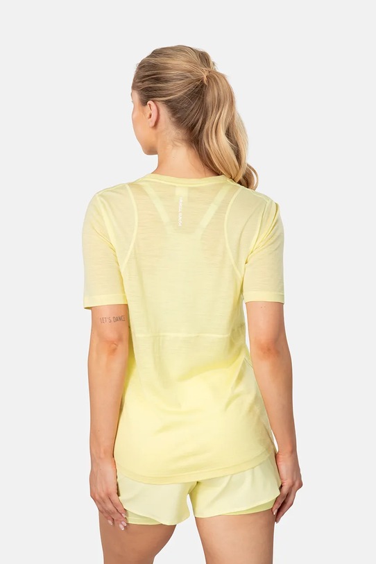 Kari Traa t-shirt damski z dodatkiem wełny Embla 623718 żółty SS26