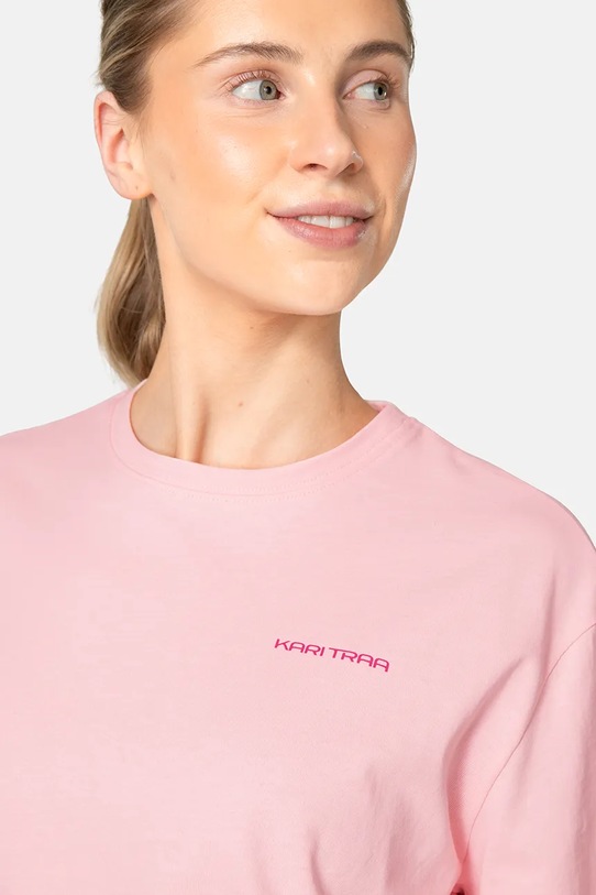 Odzież Kari Traa t-shirt damski bawełniany Anelie 623938 różowy