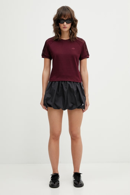 adidas Originals t-shirt bawełniany LACE CALI T KC6453 bordowy