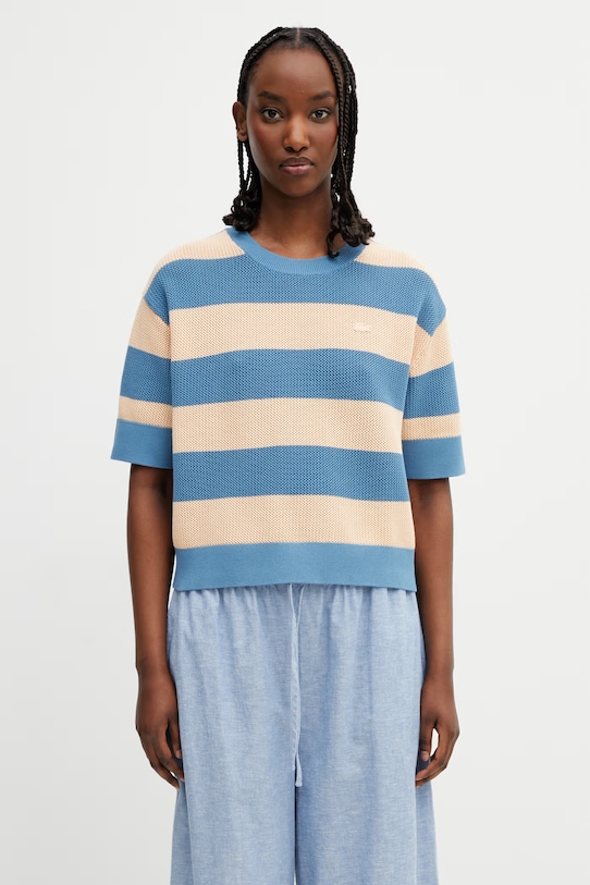 Lacoste sweater-style T-shirt cotton women's blue AF9859