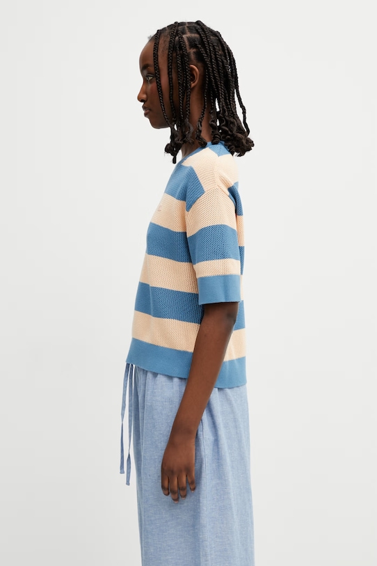 Lacoste sweater-style T-shirt cotton women's AF9859 blue SS26