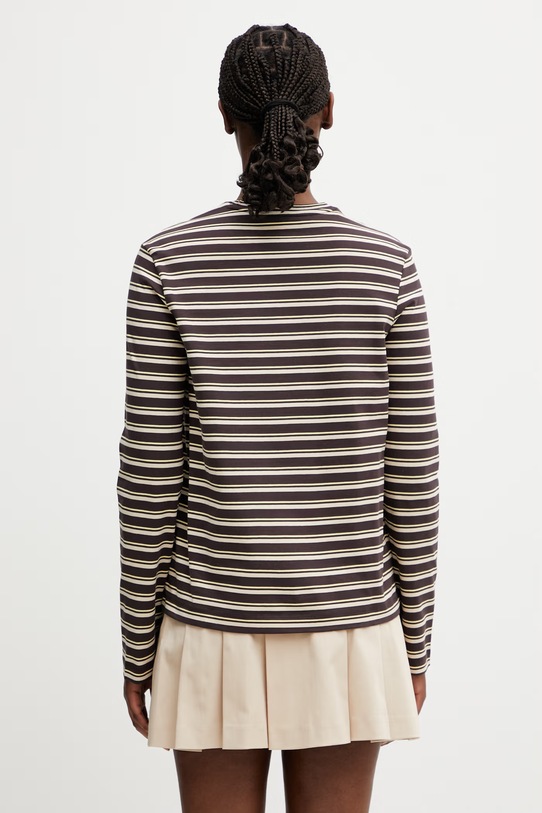 Oblečení Lacoste tričko s dlouhým rukávem dámské bavlněné TF7573 hnědá