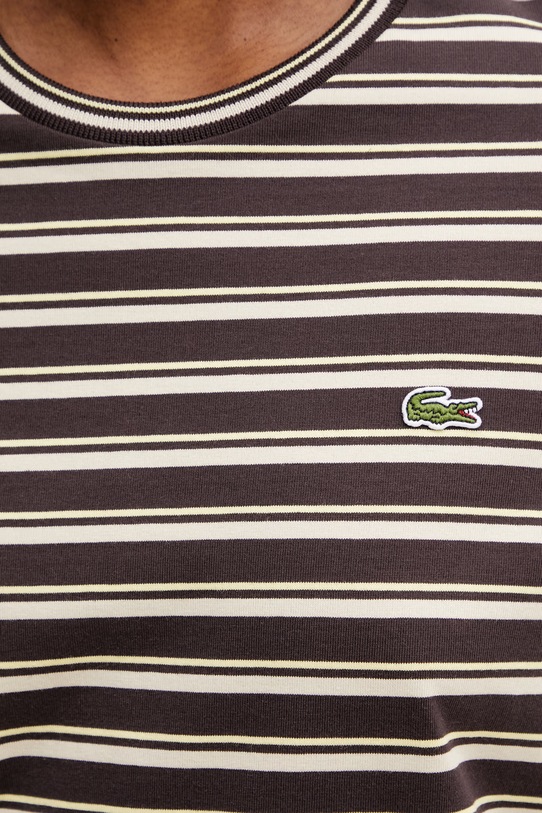 Lacoste tričko s dlouhým rukávem dámské bavlněné hnědá TF7573