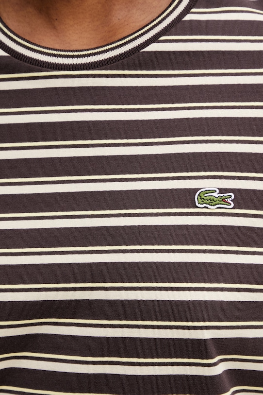 Lacoste tričko s dlouhým rukávem dámské bavlněné hnědá TF7573