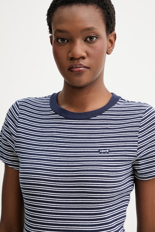 Pamučna majica Levi's ESSENTIAL HM mornarsko plava 000KK.0018