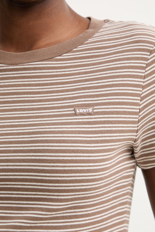 Βαμβακερό μπλουζάκι Levi's ESSENTIAL HM SS 000KK.0019 καφέ