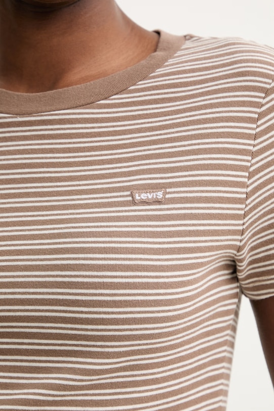 Βαμβακερό μπλουζάκι Levi's ESSENTIAL HM SS 000KK.0019 καφέ