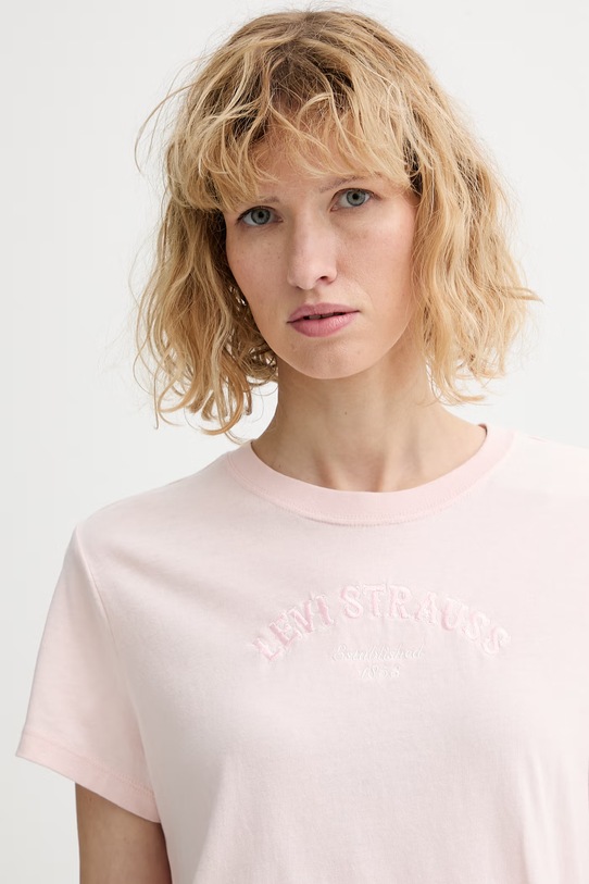 Levi's t-shirt bawełniany GR T2 PERFECT różowy 005GV