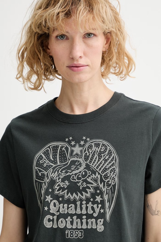 Levi's t-shirt bawełniany GR T2 PERFECT szary 005GV.0009