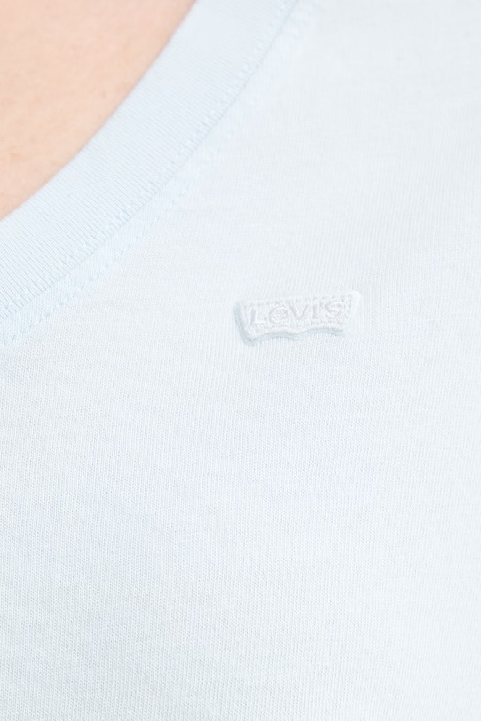 Levi's t-shirt bawełniany T2 PERFECT V LSE HOUSEMARK 005J6.0015 niebieski