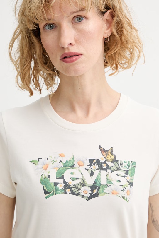 Levi's t-shirt bawełniany THE PERFECT beżowy 17369.3385