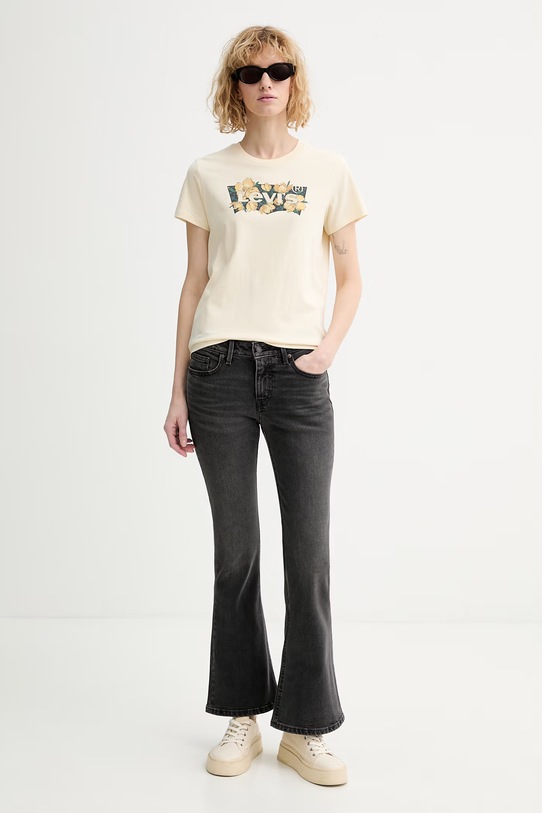 Levi's t-shirt bawełniany THE PERFECT 17369.3398 beżowy SS26