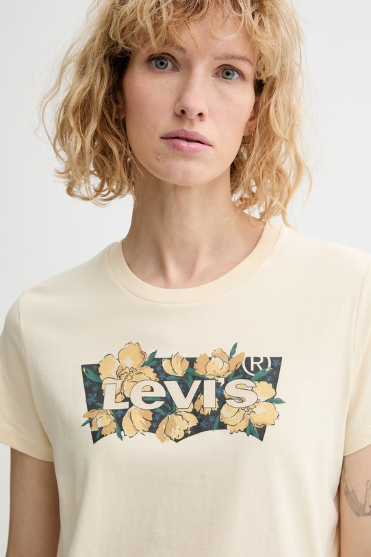 Levi's t-shirt bawełniany THE PERFECT beżowy 17369.3398