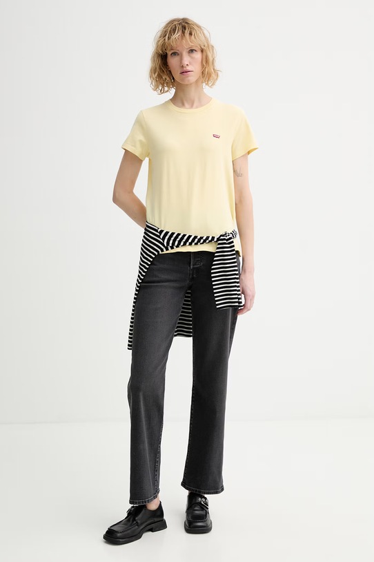 Levi's t-shirt bawełniany PERFECT 39185.0401 żółty SS26
