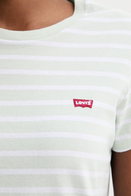 Βαμβακερό μπλουζάκι Levi's PERFECT TEE 39185.0402 πράσινο