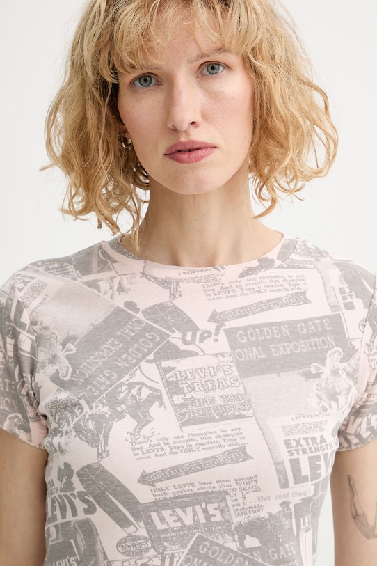 Levi's t-shirt bawełniany GR ESSENTIAL SPORTY różowy A8798.0105