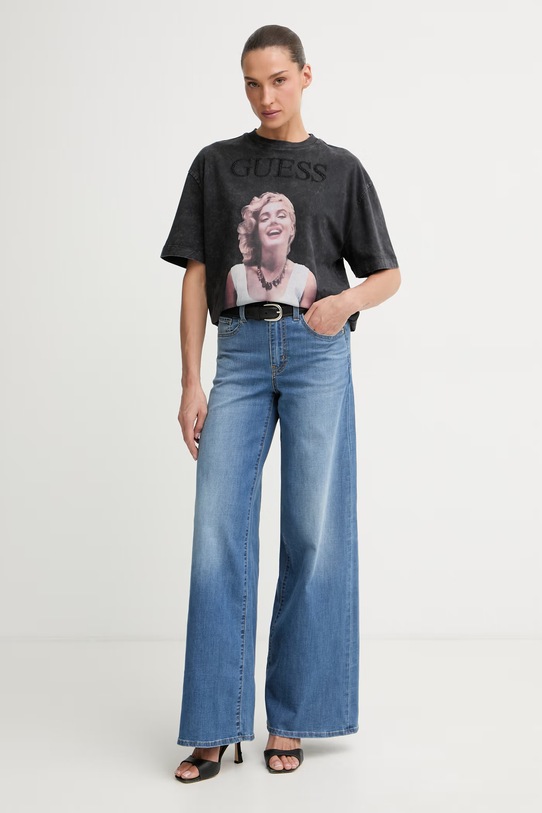 Guess футболка оверсайз жіноча бавовняна MARILYN MONROE W6BI52.K6659 чорний SS26