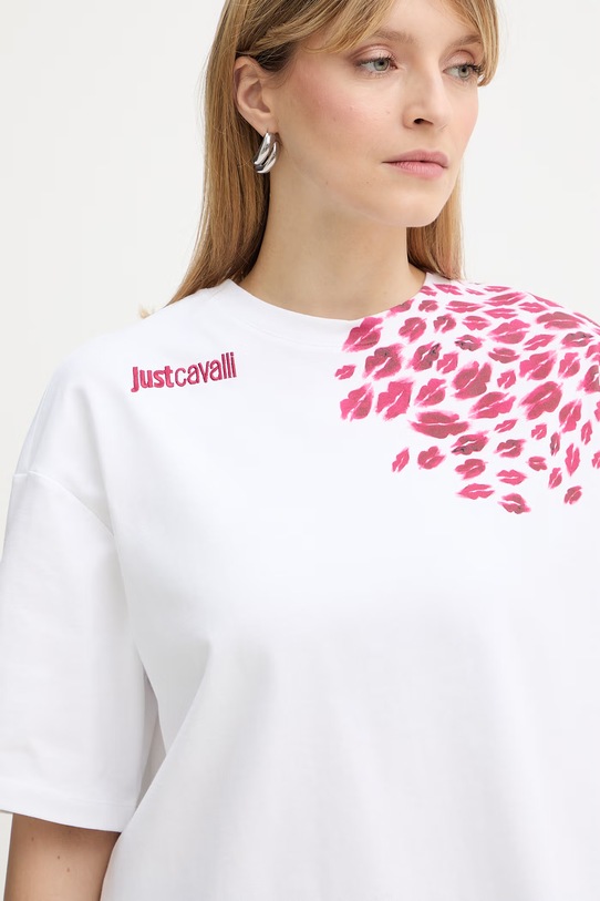 Just Cavalli t-shirt biały 80PAHE10.CJ118